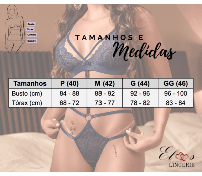 Body Azul Marinho com Tiras e Persex - Lara