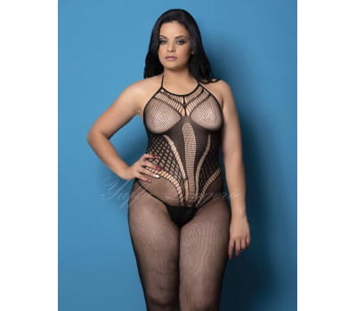 Lingerie Macacão Preto Frente Única - Nara